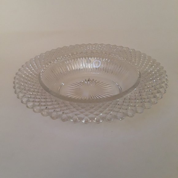 VINTAGE SUNBURST & DIAMOND PATTERN GLASS - TRINKET - CANDY - ASHTRAY - BOWL - Picture 2 of 4